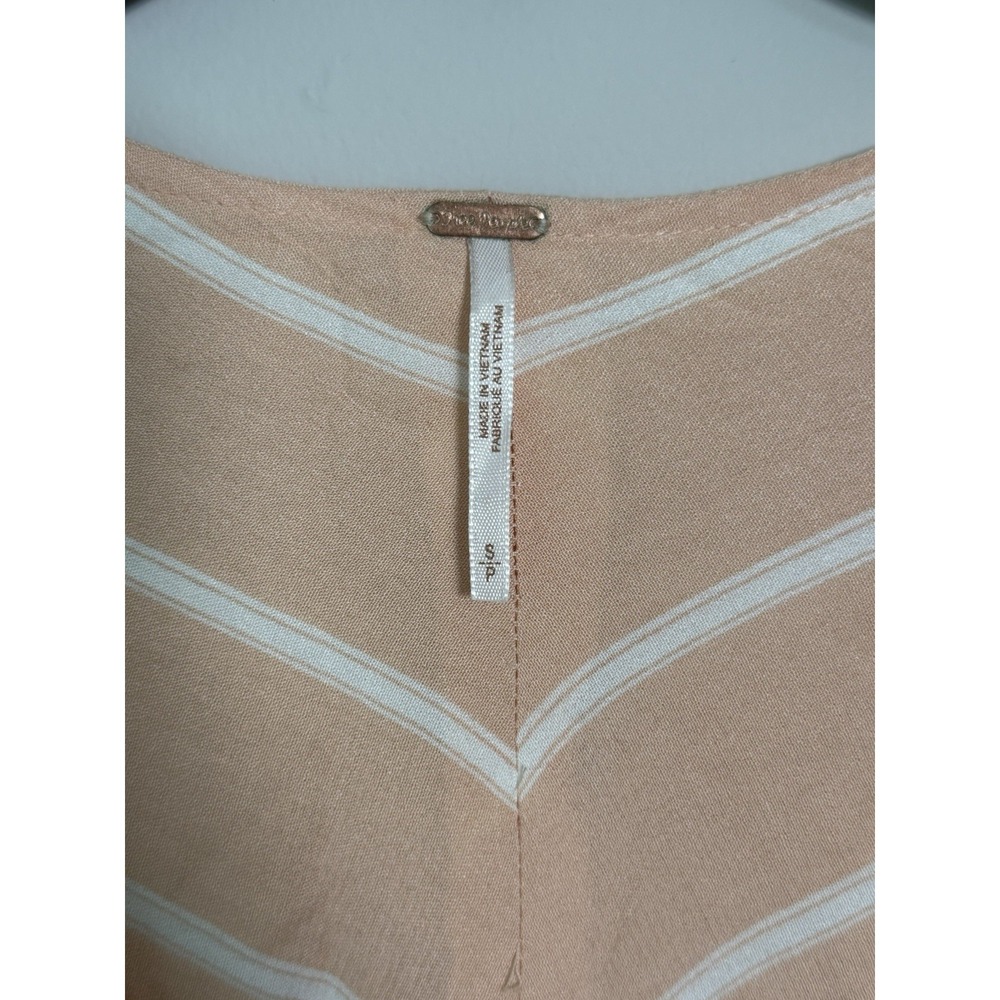Free People Samifran Shirt Sz S Peach Long Sleeve Ruffle Boho Crop Festival Club - Picture 5 of 10